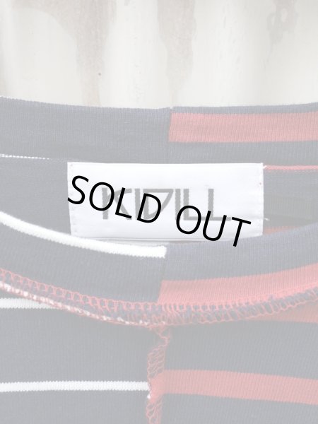 画像6: 【KIDILL キディル】Chaos Oversize T-shirts Border ドッキングボーダー柄カットソー (6)