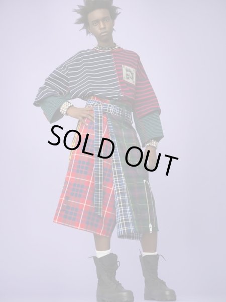 画像7: 【KIDILL キディル】Chaos Oversize T-shirts Border ドッキングボーダー柄カットソー (7)