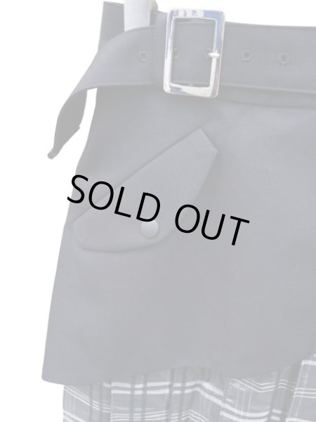 画像3: 【kill remote キルリモート】プリーツチェックロングスカート BLACK (3)