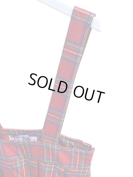 画像3: 【HEIHEI ヘイヘイ】タータンチェック柄吊りスカート (3)