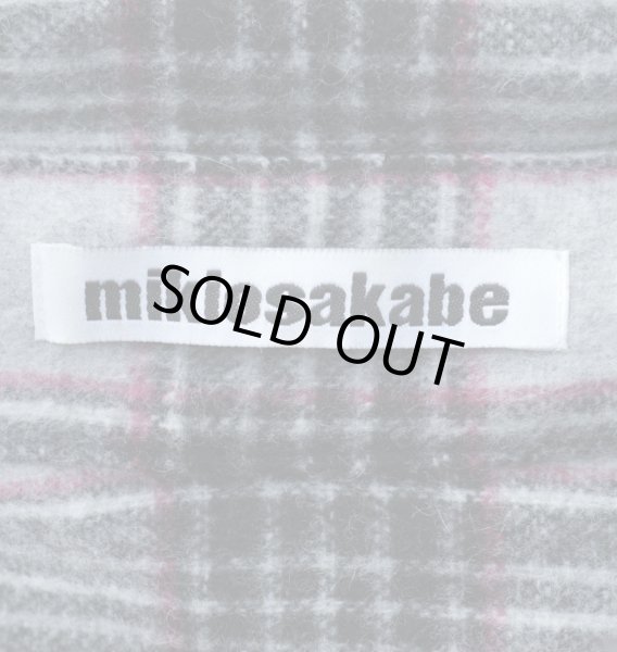 画像6: 【mikio sakabe ミキオサカベ】パワーショルダーウール地チェック柄シャツワンピース ビッグシャツ (6)