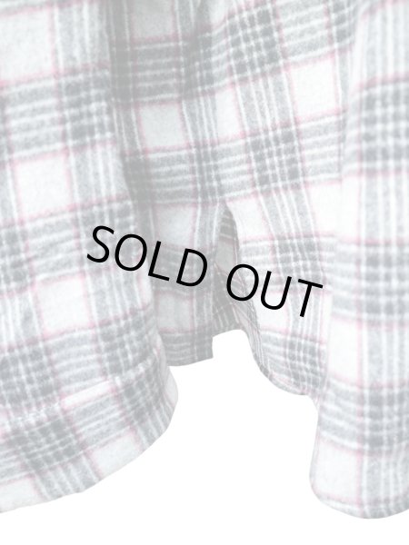 画像5: 【mikio sakabe ミキオサカベ】パワーショルダーウール地チェック柄シャツワンピース ビッグシャツ (5)