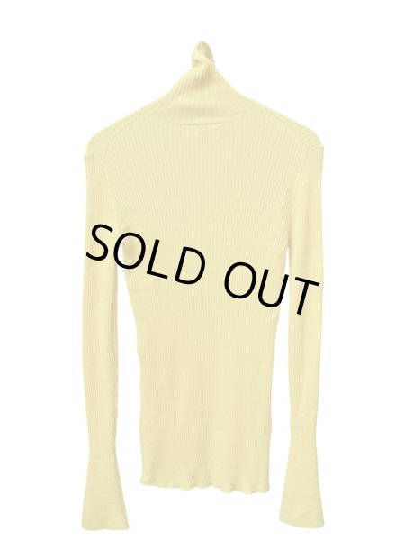 画像2: 【nagonstans ナゴンスタンス】high-neck long sleeves YELLOW ハイネックリブニット  ロングスリーブ イエロー (2)