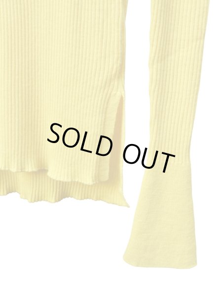 画像4: 【nagonstans ナゴンスタンス】high-neck long sleeves YELLOW ハイネックリブニット  ロングスリーブ イエロー (4)