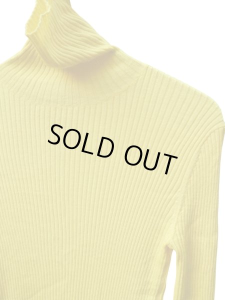 画像3: 【nagonstans ナゴンスタンス】high-neck long sleeves YELLOW ハイネックリブニット  ロングスリーブ イエロー (3)