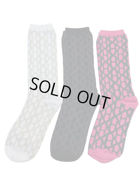 画像1: 【ha za ma ハザマ】cross key logo socks 靴下 ソックス (1)