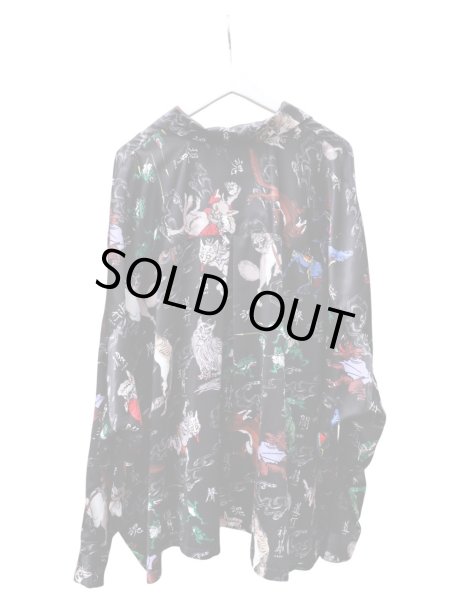 画像2: 【KIDILL キディル】  極楽 GOKURAKU Hawaiian shirt kung-fu shirt グラフィック総柄 ビッグシャツ (2)