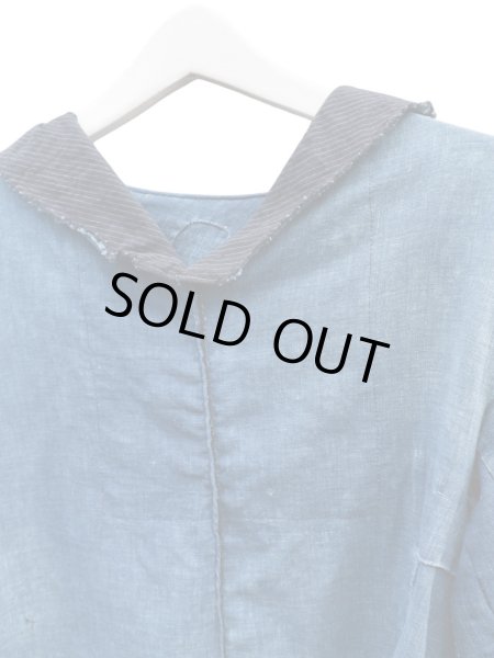 画像3: 【WILDFRAULEIN ヴィルドゥホワイレン】ボロ 襤褸 藍染めプルオーバーシャツ ONE OFF ITEM (3)