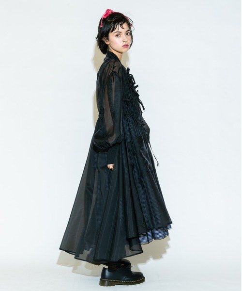画像9: 【Candy Stripper キャンディストリッパー】RIBBON SHEER ドレス シースルーワンピース (9)
