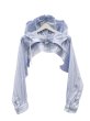 画像1: 【COMME des GARCONS SHIRT コムデギャルソン シャツ】ストライプ柄フードシャツトップス ショート丈 (1)