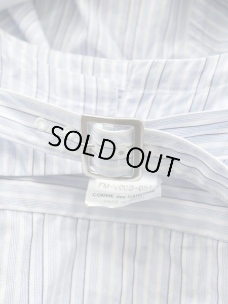 画像6: 【COMME des GARCONS SHIRT コムデギャルソン シャツ】ストライプ柄フードシャツトップス ショート丈 (6)