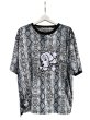 画像1: 【GALFY ガルフィー】大阪のおばちゃん Tee ベロアビッグTシャツ ヘビ柄 パイソン柄 (1)