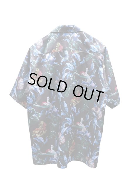 画像2: 【KIDILL キディル】バタリアン柄アロハシャツ 総柄 オープンカラーシャツ 開襟シャツ (2)