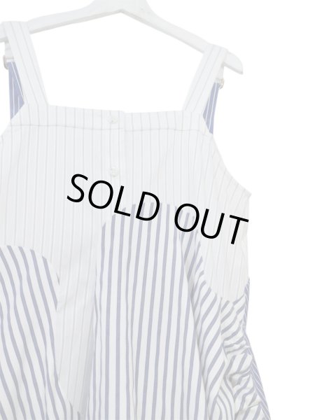 画像4: 【UN3D. アンスリード】WAVE LINE GATHER CAMISOLE ストライプ ウェーブライン ギャザー キャミソール ブラウス (4)