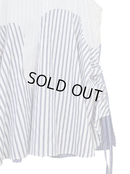 画像6: 【UN3D. アンスリード】WAVE LINE GATHER CAMISOLE ストライプ ウェーブライン ギャザー キャミソール ブラウス (6)