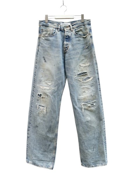 画像1: 【DAIRIKU ダイリク】Repair Straight Denim Pants リペアストレートデニムパンツ (1)