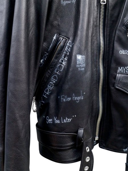 画像4: 【DAIRIKU ダイリク】Hand Painted Double Leather Jacket ハンドペイント ダブルレザーライダースジャケット 22着限定生産 (4)