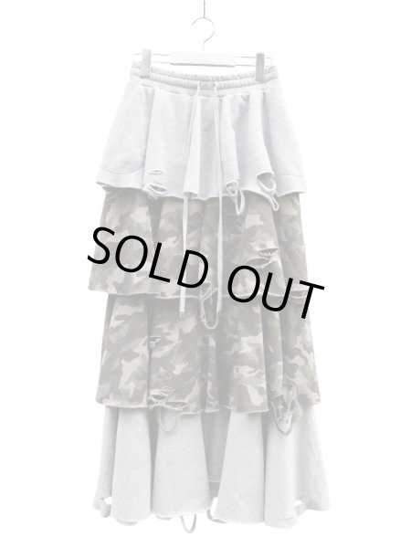 画像1: 【neith. TOKYO ネイス】Layered Crush Sweat Skirt レイヤード クラッシュ スウェットスカート (1)