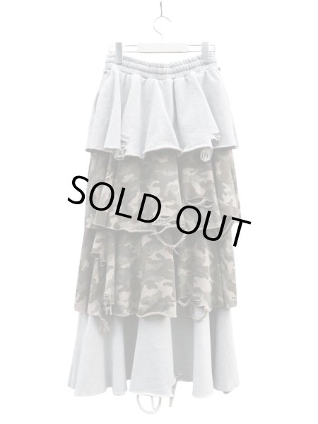 画像2: 【neith. TOKYO ネイス】Layered Crush Sweat Skirt レイヤード クラッシュ スウェットスカート (2)