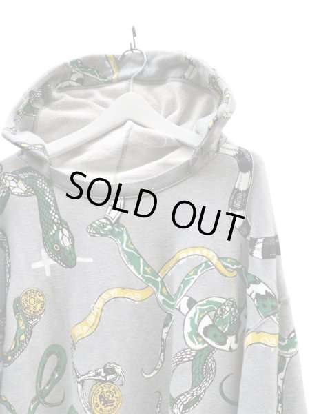 画像3: 【HIRO (現 KIDILL) × さとうかよ ヒロ】コラボ スネークグラフィック総柄プルオーバースウェットパーカー  (3)
