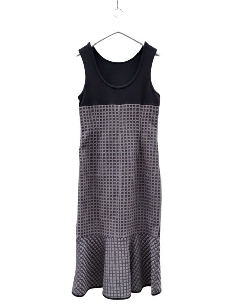 画像3: 【BANSAN バンサン】異素材切替ロングワンピース (3)