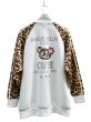 画像2: 【ANGEL BLUE × FOREVER 21 エンジェルブルー フォーエバー21】コラボ ハナちゃん 白×レオパード柄切替 トラックジャケット ジャージブルゾン (2)