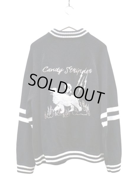 画像2: 【CANDY STRIPPER キャンディストリッパー】PEPE SOUVENIR KNIT JUMPER スーベニアニットブルゾン スカジャン ニットジャケット (2)