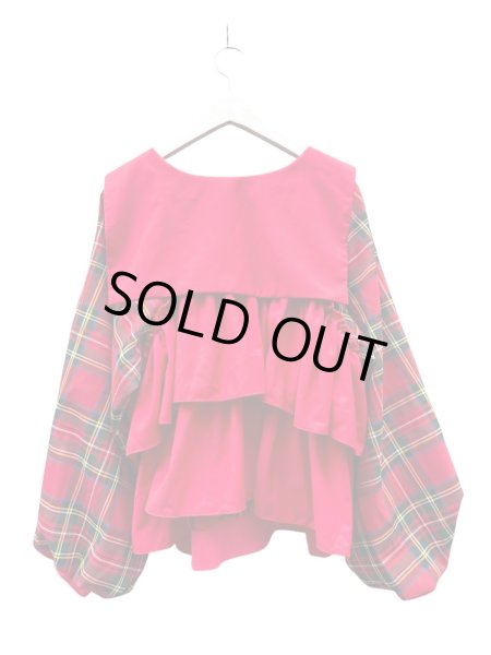 画像2: 【HEIHEI ヘイヘイ】タータンチェック柄 セーラーカラーブルゾン (2)