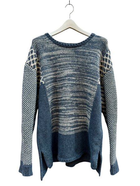 画像1: 【YEAH RIGHT イェーライト】パネル切替ウールニット (1)