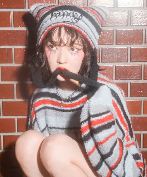 画像8: 【CANDY STRIPPER キャンディストリッパー】LOLLIPOP MULTI BORDER BEANIE ビーニー ニット帽 ニットキャップ (8)