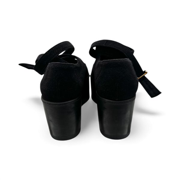 画像4: 【BELLY BUTTON ベリーボタン】厚底 バレリーナシューズ 黒 ヌバックレザー (4)