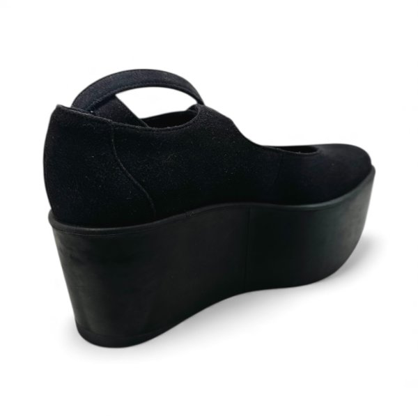 画像5: 【BELLY BUTTON ベリーボタン】厚底 バレリーナシューズ 黒 ヌバックレザー (5)