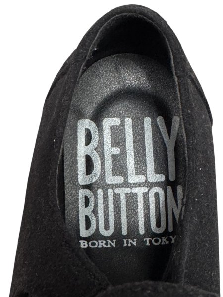 画像7: 【BELLY BUTTON ベリーボタン】厚底 バレリーナシューズ 黒 ヌバックレザー (7)