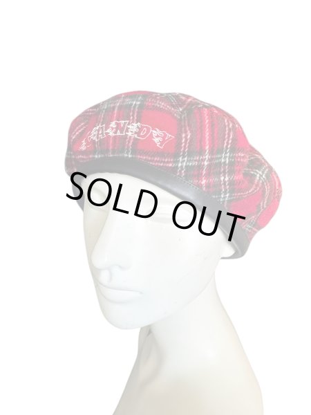 画像1: 【CANDY STRIPPER キャンディストリッパー】CHECK STAGGERED タータンチェック柄 ベレー帽 帽子 (1)
