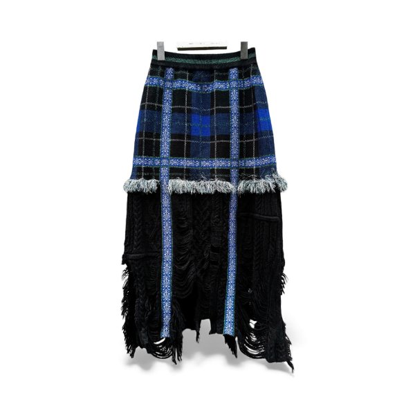 画像1: 【rurumu ルルムウ】broken check knit SK/チェックニットスカート (1)