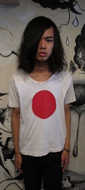 USED】keisuke kanda(ケイスケカンダ)日の丸プリント手縫いTシャツ
