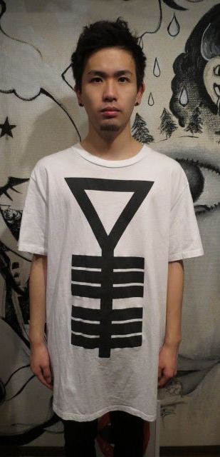 【USED】MARCELO BURLON(マルセロ バーロン)白×黒プリントビッグTシャツ