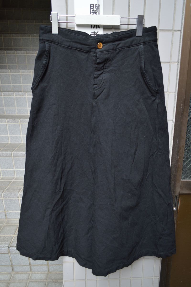 【USED】robe de chambre COMME des GARCONS(ローブドシャンブル コムデギャルソン)黒ポリ淑縮地ワイドサルエルパンツ