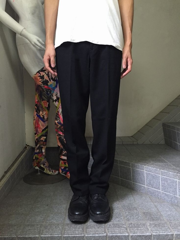 美品 ヨウジヤマモト Yohji Yamamoto パンツ ロングパンツ スラックスパンツ ストライプ ウール ボトムス レディース FQ-P01-204 2(M相当) ブラック約70cmヒップ