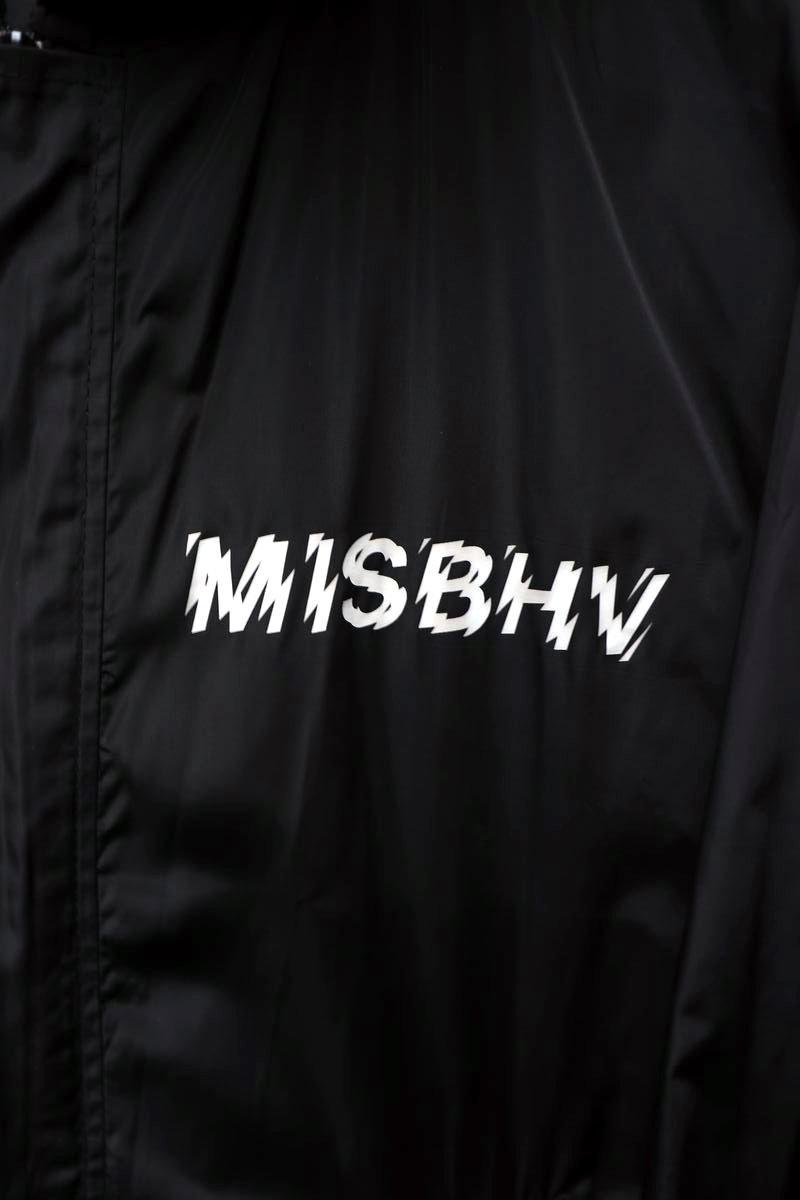 【未使用】ロゴ入り ミスビヘイブ MISBHV  レインコート フーデットコート